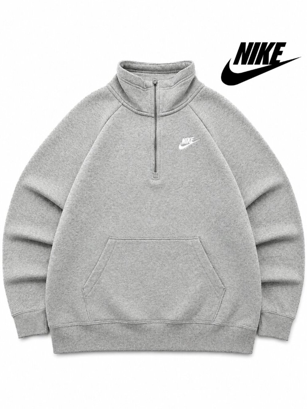 Nike Sportswear Club Fleece Quarter-Zip Pullover Sweatshirt Gray Men's Medium